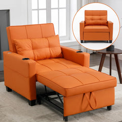 Modern Convertible Sleeper Sofa Bed, 3-in-1 Adjustable Futon Couch with Storage & Removable Armrests for Apartment, Studio, Office, Small Spaces (Green)