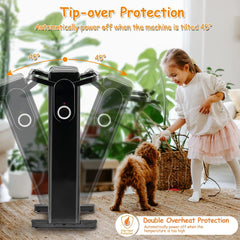 Tangkula 1500W Oil Filled Radiator Heater, Portable Electric Space Heater with 3 Heat Settings, Tip-Over & Double Overheat Protection, Portable Oil Heater with Hanging Racks for Indoor Use (Black)