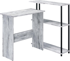 Gaming Table Home Office Computer Desk with Shelves, Writing Desk with Bookshelf, Modern Simple Study Table Workstation for Small Space, 39.50" x 32.50" x 34.50" Black