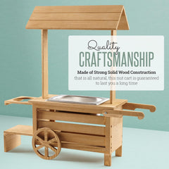 Wine Bottle Holder Stand with Snack Serving Tray - Tabletop Wooden Candy Cart and Nut Warmer Holds 1 Standard Wine Bottle, Dried Fruits, Nuts or Candies - Home Bar Decor Party Treat Gift