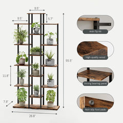 Bookshelf,Small Bookcase for Small Space,6-Tier Bookshelf for Living Room, Home Office, Study,9.45 x 20.8 x 62.2 Inches,Black