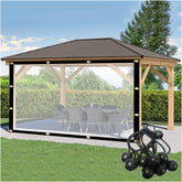 Transparent Tarpaulin Waterproof Fold Vinyl Sheeting Easy to Install Clear Curtain Pergola, for Gazebo, Courtyard, Can be Customized (Color : Clear, Size : 4x5m/13.2x16.5ft)
