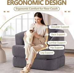 (New) Folding Sofa Bed Sleeper for Adults, Convertible Chair Bed Comfy, Pink Lounge Chairs with Memory Foam/Pillow for Bedroom Living Room Teen Room, Chenille, NO Assembly Needed (Pink)