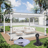 Curtains for Gazebo, 0.12mm Pergola Waterproof Side Panels Translucent Tarp with Eyelets and Elastic Rope DTVEW (Color : Clear, Size : 22.96x9.84'/7x3m)