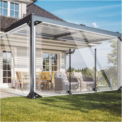 Transparent Waterproof Curtain Pergola Side Panels Door Curtain PVC 0.5mm Heavy Duty Tarpaulin, for Gazebo, Outdoor, Garden (Color : Clear, Size : 3x2m)