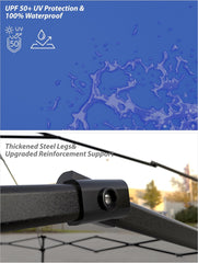 Garvee 10x10 Pop Up Canopy Tent Outdoor Canopy One-Person Set Up Heavy Duty Commercial Instant Tent Shelter, 1-Sidewall+Blue