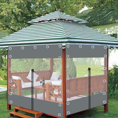 Outdoor Clear Curtains Waterproof Pergola Side Panels Anti-Tear Balcony Rain Curtain with Zipper for Carports, Pavilions, Canopies, Porch (9.84x7.22ft/3x2.2m)