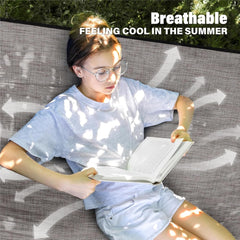 FT Quick Dry Olefin Hammock - Outdoor Double Hammock with Metal Curved Spreader Bars - 450 lbs Capacity