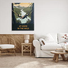 Stupell Industries Home In Wild Mountainside River Landscape Hammock Girl, Design by Omar Escalante