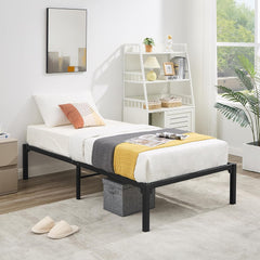 VECELO 14" Metal Platform Bed Frame for Kids/Mattress Foundation/No Box Spring Needed/Steel Slat Support (Twin Size)