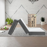 3-Inch Tri-Folding Gel Memory Foam Portable Floor Mattress, Breathable Mesh, Ultra Soft, Cot Pad, Removable and Washable Cover, Comfortable Support, Twin, White