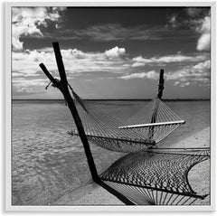 Stupell Industries Windward Beach Hammock Framed Giclee Art Design by Noah Bay