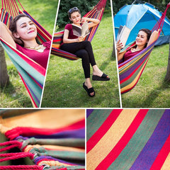 Camping Hammock Bed Double Wide Thick Canvas Hammock Portable Hammock Outdoor Outdoor Camping Garden Swing Hanging Chair Hammock Swing (Color : Blue, Size : 190 * 150cm)