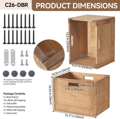 KIRIGEN Stackable Wood Storage Cube/Basket/Bins Organizer for Home Books Clothes Toy Modular Open Cubby Storage System - Office Bookcase Closet Shelves F26-NA