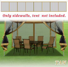 Strong Camel Pop-Up Gazebo Sidewalls 8' x 8' Outdoor Tent Canopy Replacement Mesh Walls Only (Beige)