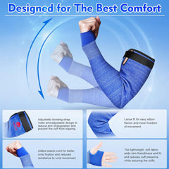 Cut Resistant Arm Protector Gardening Sleeves for Men Women with Thumb Hole - Lightweight & Breathable Farmers Sleeves for Thin Skin & Bruising - Arm Sleeves for Garden, Welding, Biting, Pet Grooming