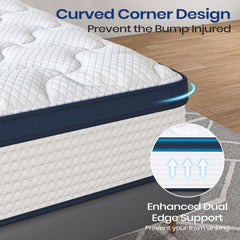 Queen Size Mattress, 10 Inch Memory Foam Hybrid Mattress with Space Cotton, Medium-Firm Cooling Matress for Tight Sleep, Stronger Support, Motion Isolation & Pressure Relief (Queen)