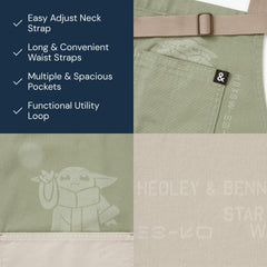 hedley & bennett Essential Apron - Professional Chef Apron with Pockets & Adjustable Bib Strap for Cooking & Grilling