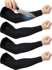 Ramede 2 Pairs Cut Resistant Sleeves Protective Arm Protectors with Adjustable Strap Forearm Sleeves for Men Women