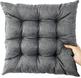 Square Seat Cushion Chair Pads for Kitchen Dining Chairs, Soft Comfort Linen Fabric Chair Mat Pillow Cushions with Ties for Office Desk Living Room Tatami(4,40cm/16in)