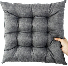 Square Seat Cushion Chair Pads for Kitchen Dining Chairs, Soft Comfort Linen Fabric Chair Mat Pillow Cushions with Ties for Office Desk Living Room Tatami(4,40cm/16in)