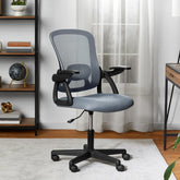 Ergonomic Office Chair with Adjustable Height and Lumbar Support, Mesh Desk Chair with Flip-up Armrests, Swivel Computer Task Chair for Home Office, Conference Room and Study