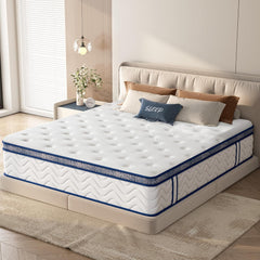 Queen Mattresses, 12 Inch Hybrid Mattress with Individually Pocket Innerspring, Medium Firm, Breathable Comfort and Durable, Mattress in a Box (12'' Queen)
