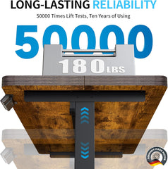 BIZUM 40x24 Inch Electric Standing Desk with Memory Presets, Quiet Motor Height Adjustable Stand Up Desk for Home Office & Gaming, Ergonomic Sit Stand Workstation, Rustic Brown