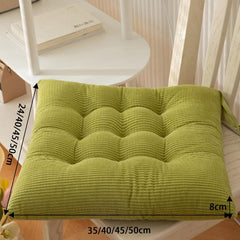 Dining Chair Pads Kitchen Room Seat Pads Velvet Seat Mat with Straps, Office Chair Seat Cushion for Home Garden Patio Tatami Bedroom Coffee (40x40x8cm,Cangse)