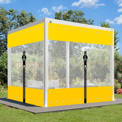 Garden Gazebo Curtains Transparent Tarpaulin, Pergola Side Panels with Grommets and Bungee Balls, Clear Tarps PVC Waterproof Keep Warm Greenhouse Balcony Cover, Customizable Size : 5'x10'/1.5