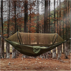 Camping Hammock 260x140cm 2-Person Net Hammock Outdoor Camping Automatic Quick-Opening Swing Hammock Nylon Rocking Swinging Chair (Color : Black), HUIM SHSE3 STORE-1