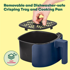 BELLA 3 Qt Touchscreen Air Fryer Oven and 5-in-1 Multicooker with Removable NonstickDishwasher Safe Crisping Tray and Basket, 1400 Watt Heating System, Matte Black