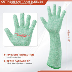 MECCANIXITY Cut Resistant Sleeves with Glove, Arm Protection Sleeve Farmer Gardening Sleeves for Welding, Farming