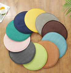Chair Cushions Indoor Round Seat Cushions for Stools with Ties Corduroy Bar Stool Cushions Cover Tatami Cushion Pillow Kitchen, Home, Office Chair Pads (14 Inches, Grey)
