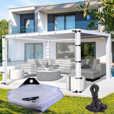 Gazebo Curtains 0.12mm Pergola Waterproof Side Panels Translucent Tarp with Eyelets and Elastic Rope, (Color : Clear, Size : 22.96x9.84'/7x3m)