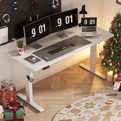 Whole Piece Electric Standing Desk- Height Adjustable Stand up Desk, Sit to Stand Desk with Wheels for Home Office & Computer Workstation