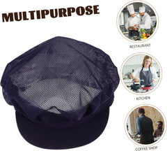 Alipis Breathable Cotton Chef Hat Unisex Elastic Kitchen Cooking Cap for Chefs Waiters Soft Dustproof Restaurant Food Service Cap Comfortable Black