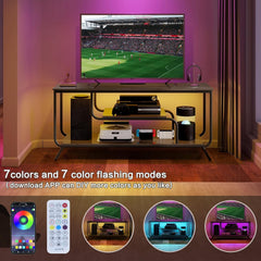 TV Stands for Living Room: Entertainment Center TV Stand for 50 55 inch TV LED TV Stand for Bedroom Television Stands TV Console Table with Metal Frame - Media Console Charging Station