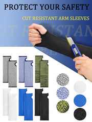 SATINIOR Cut Resistant Sleeves Protective Arm Sleeves Safety Arms Protection Sleeves with Thumb Hole for Garden Kitchen