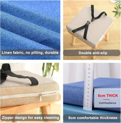 Stool Cushion Square with Ties 11/12/14/16 in,Non-Slip Bar Stool Cushion Square Seat Cushion with Machine Washable Cover Chair Seat Cushion Textured Barstool Pad(@13,14x14x2in/35x35x5cm)