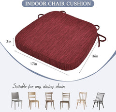 baibu Kitchen Chair Cushions, Dual-Layer Patented Design Molded Memory Foam Dining Chair Pads with Ties and Washable Cover, 17" x 16" x 2", Black