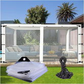 Gazebo Curtains 0.12mm Pergola Waterproof Side Panels Translucent Tarp with Eyelets and Elastic Rope DTVEW (Color : Clear, Size : 22.96x9.84'/7x3m)