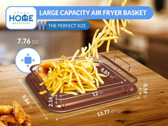 Home Warehouse Premium Carbon Steel Air Fryer Basket for Oven | Superior Craftsmanship | Sleek Design | Robust, Rust-Proof and Dishwasher-Safe