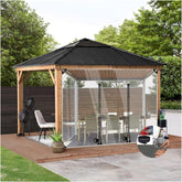 Outdoor Tarp Curtains with Zipper Door, PVC Clear Waterproof Tarpaulin Side Panels with Grommets, Pergola Patio Porch Gazebo Carport Transparent Tarpaulin,0.5mm Thick (Size : H2.3xW3m/H7.5xW9.8ft)