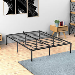 Twin Metal Platform Bed Frame with Sturdy Steel Bed Slats,Mattress Foundation No Box Spring Needed Large Storage Space Easy to Assemble Non-Shaking and Non-Noise Black (Twin)