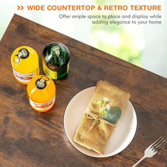 GORELAX Industrial Bar Cart with Wine Rack and Glass Holder, 3 Tier Rolling Beverage Cart, Vintage Serving Trolley Cart with Wheels, Kitchen Utility Home Coffee Cart for Living Dining Room, Outdoor