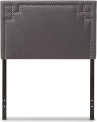 Baxton Studio Gallia Modern and Contemporary Dark Grey Fabric Upholstered Headboard, Twin