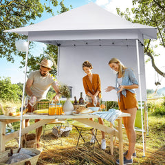 8x8ft Pop Up Gazebo with Backpack Oxford Cloth UPF 50+ Sun Protection Portable Folding Canopy Tent for Beach Camping Outdoor Picnic