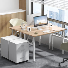 Need Office Computer Desk - 47.2L Sturdy and Heavy Duty Folding Laptop Table,Writing Table/Home Office Desk/Sewing Table,No Assembly Required (Teak Color) AC5BB12060