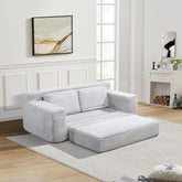 70" 2-in-1 Convertible Sofa Bed,Corduroy Upholstered Loveseat Sleeper Sofa with Storage Bag,Boneless Couch for Living Room, Apartment,No Assembly Required